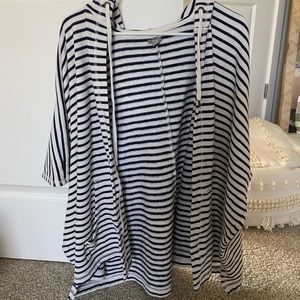 Striped cardigan hoodie